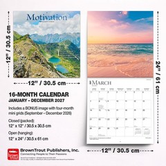 Motivation | 2027 12×24″ (Hanging) Monthly Wall Calendar | Foil Stamped Cover