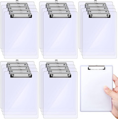 Mini Clipboard 20 Pack Clear Plastic Low Profile 4×6 Inch Small Notepad Writing