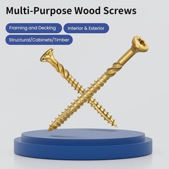 x 4 in Multi-Purpose Wood Deck Screw for Interior and Exterior,Bugle Head,Gol…