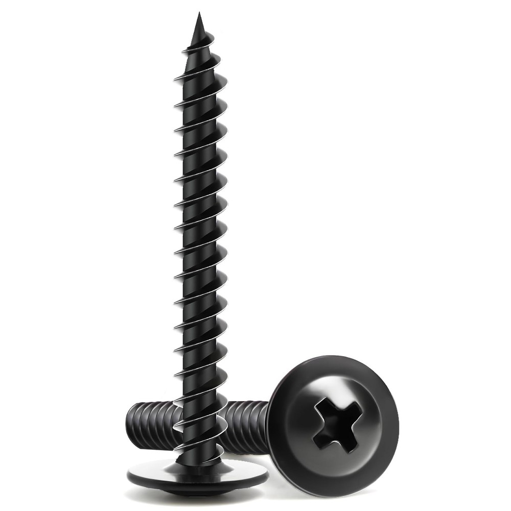 Wood Screws 11/4 Inch, 80 PCS Premium Phillips Truss Head Black Wood Screws, …