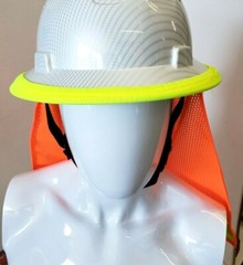 2 PC. FX SAFETY HARD HAT NECK SHIELD HELMET SUN SHADE HI VIS REFLECTIVE STRIPE