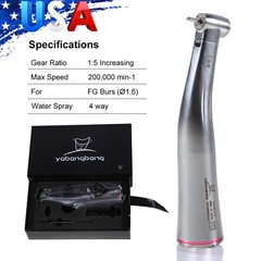 Dental 1:5 Fiber Optic LED Electric Contra Angle Increase Handpiece Ti-MAX X95L