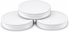 3-Pack White Metal Lids for 1 Gallon & 1/2 Gallon Wide Mouth Glass Jars – 110mm