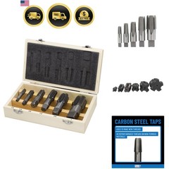 6 Piece NPT Pipe Tap, Carbon Steel, DWTPT Series Set, 1/8″, 1/4″, 3/8″, 1/2″,…