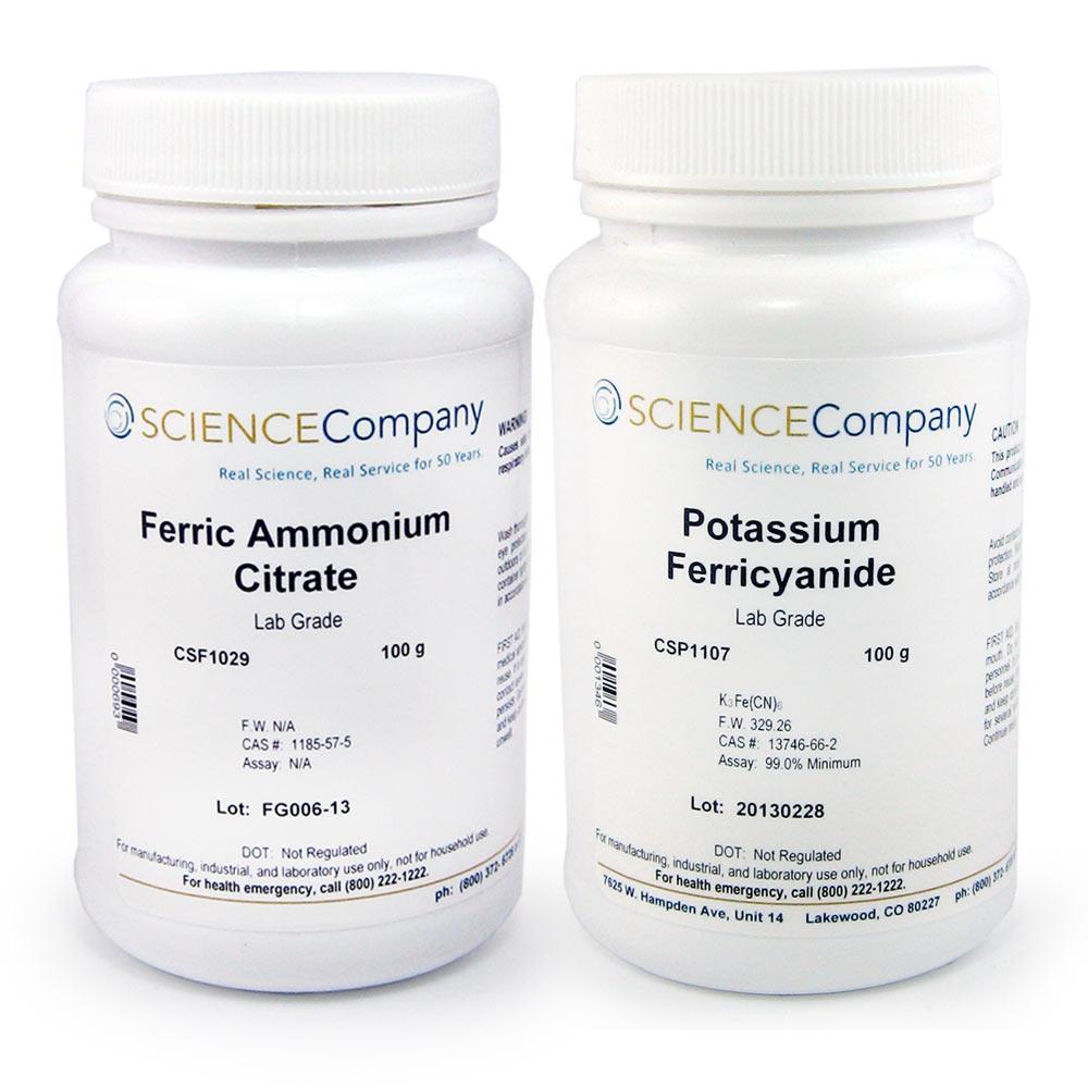 Cyanotype Kit 100g, Ferric Ammonium Citrate, Potassium Ferricyanide