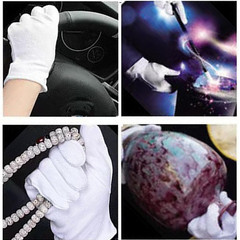 12 Pairs XL+ White Cotton Inspection Gloves – Soft Jewelry Coin Work Gloves