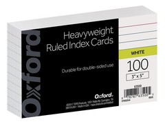 Oxford Heavyweight Ruled Index Cards, 3″ x 5″, 100 Count (Pack of 1), White