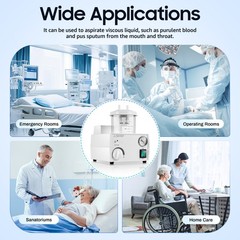 Vacuum Phlegm Quiet Suction Unit Portable Medical Emergency Aspirator Machine