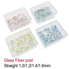 100 Pcs Dental Endo Quartz Fiber Post Straight/Screw Restorative Posts 1.0-1.8mm