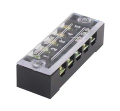 5 Sets 15A Dual Row 5 Position Screw Terminal Electric Barrier Strip Block 600V
