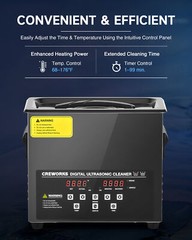 CREWORKS 3L Ultrasonic Cleaner Titanium Steel 300W Heater w/ Degas & Gentle Mode
