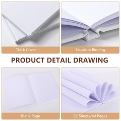 zmybcpack 6 Pack Hardcover Blank Book 8.5×11 inch, Hardcover Blank Book for S…
