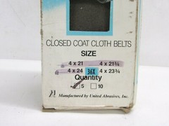 NOS! (5) SAIT ABRASIVE CLOSED COAT CLOTH BELTS, 4″ x 23-3/4″, GRIT: 36X