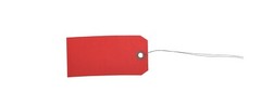 100 pcs of 4 3/4″ x 2 3/8″ Size 5 Red Cardstock Hang Tag Tags with Wire 13 Pt