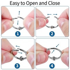 Small Binder Rings 1/2 inch 50 Pcs Mini Book Key 50PCS, Silver