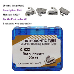 80Pcs Dental Orthodontic Buccal Tubes Roth MBT 022 1st 2nd Molar Bracket 20sets