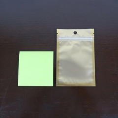 Versatile Plain Style Foil Zipper Bags Gold With Hanging Hole Multipurpose