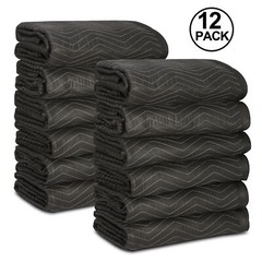 12 Heavy Duty Moving Packing Blankets Ultra Thick Pro 72″ x 80″ Furniture Pads