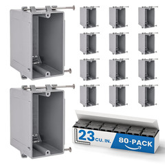 1-Gang New Work Outlet Box, 23 Cubic Inch (20-Pack) Single Gang PVC Electrical B