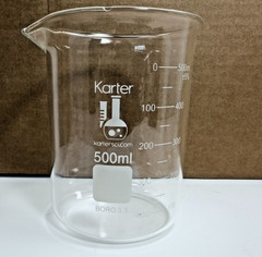 Karter Glass Beaker Set 50 100 250 500 1000mL Borosilicate Lab Set 5pc