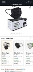 50 Black Face Mask Kids Youth Mouth Nose Protector Respirator Disposable Small
