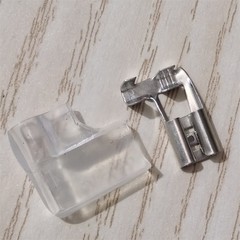 25 Sets 4.8mm Female Flag Spade Terminals Wire Connectors Right Angle Sleeve US