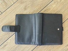 VAN DER SPEK Black Planner Cover for FiloFax Personal Size w/Leather Flyleaf