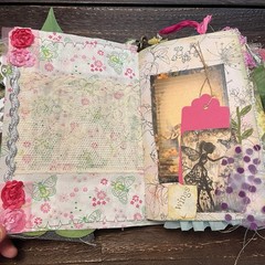 Fairy Junk Journal Silver Pink Boho Woodland Grungy Softcover 3 Signatures
