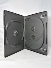 50 pack 14mm 3 Disc Triple CD DVD Black Case with Tray – BRAND NEW
