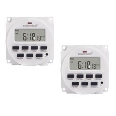 2PC Digital Timer Switch 1 Second Interval 7 Days Programmable 24 Hours TM618H-2
