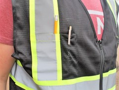 FX Two Tone HI-VIS Black Safety Vest with 4 Front Pocket Small to 5XL