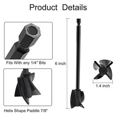 Litoexpe 4 Pcs Resin Mixer Paddles, Epoxy Paddle Attachment Black