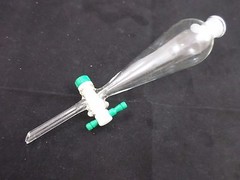 Chemglass Glass 60mL Squibb Separatory Funnel PTFE Stopcock 2mm #16 CG-1742-02