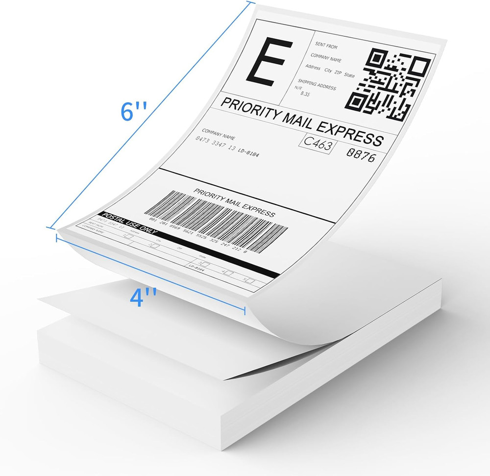 RONGTA 4X6 Thermal Labels, Fanfold Shipping Label Compatible with Thermal Printe