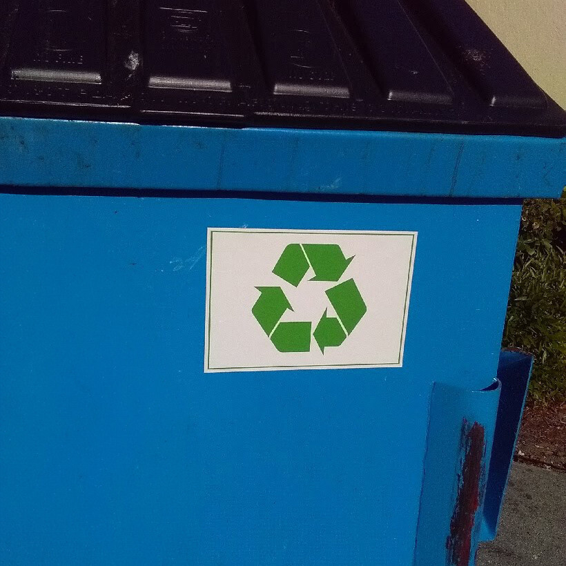 Recycle Symbol STICKER or FLEXIBLE MAGNETIC SIGN magnet Recycling 7.5×10.75″