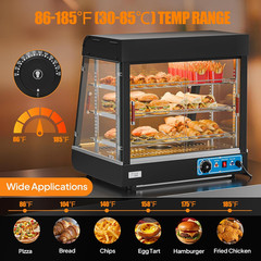 ROVSUN 26″ Commercial Food Warmer Display Pizza Warmer, 3-Tier Electric Countert