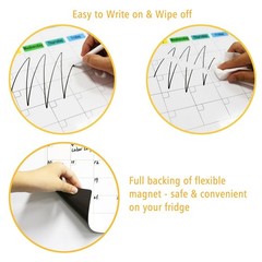 ZazzyKid Magnetic Dry Erase Calendar for Fridge: 14.6 x 11.6 inches, black