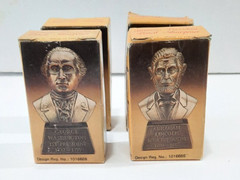 Vtg New Lot of 4 JSNY Presidential Die Cast Pencil Sharpeners Lincoln Washington
