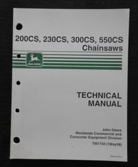 JOHN DEERE 200CS 230CS 300CS 550CS CHAINSAW TECHNICAL SERVICE REPAIR MANUAL NICE