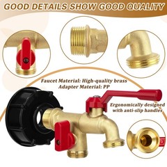 IBC Tote Hose Adapter Dual Outlet Faucets Gallon IBC Tote Water Tank