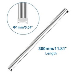 1mm Stainless Steel Rods Solid Shaft Lathe Bar Stock 2mm x 300mm Metal Rod 20…