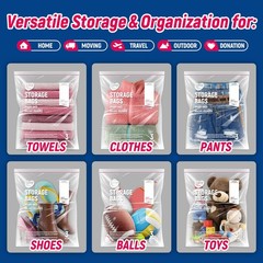 10PCS 3 Gallon Zipper Lock Storage Bags,16″x18″,Reusable Extra Large