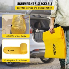 Yellow Reusable Flood Control Tube 24ft L x 20in W x 12in H, PVC Tarpaulin