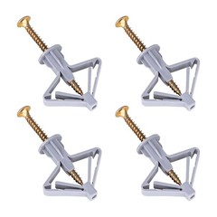 Hollow-Wall Anchors, One Size, 65Lbs Anchors 50pcs+Screw Gray-50pcs