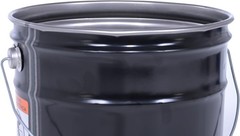 PAIL-STL-RI Steel Open Head Pail with Handle, 5 gallon Capacity, Black, Pack …