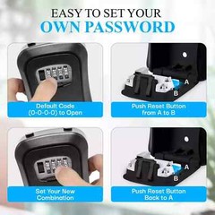 Key Lock Box for Outside-Combination Lockbox for House Key-Portable/Wall Mounted