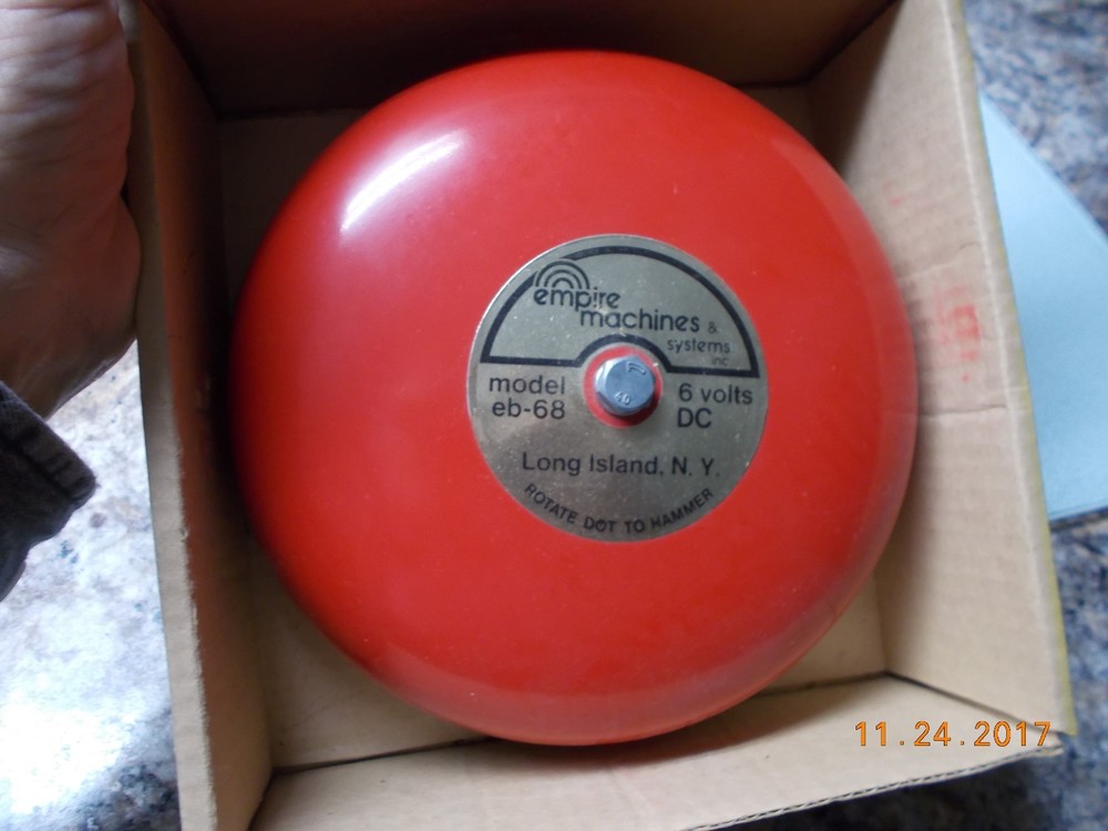 NOS Red 8″ Alarm Bell 6 VDC #eb-68 from Empire Machines & Systems Inc.