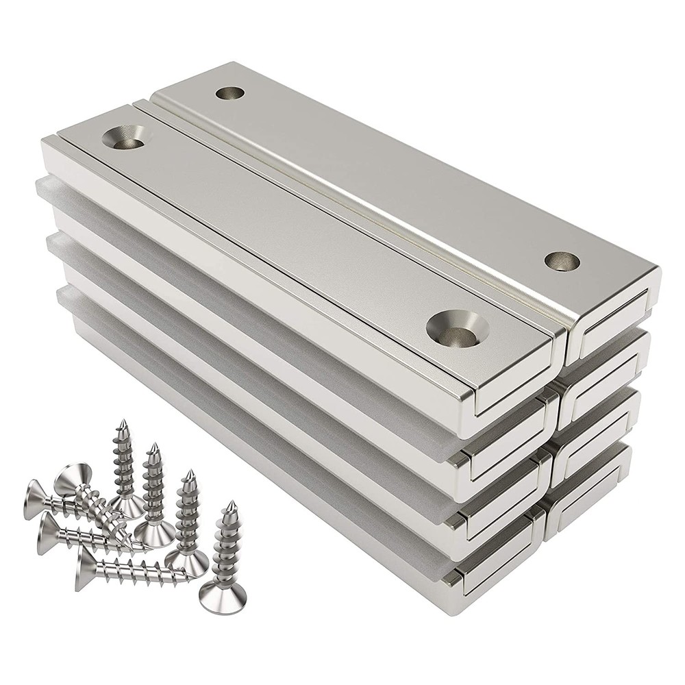 Pack of 8 Neodymium Rectangular Magnets 2.36″ x 0.53″ x 0.20″ 70 LB Pull Force