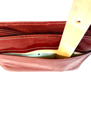 FRANKLIN COVEY Red Leather Zippered Compact Binder