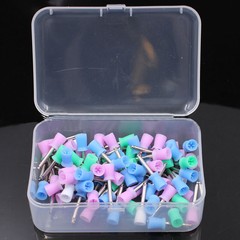 100pc/box Dental Polishing Cups Brush Prophy Nylon Metal Latch Flat Mixed Color